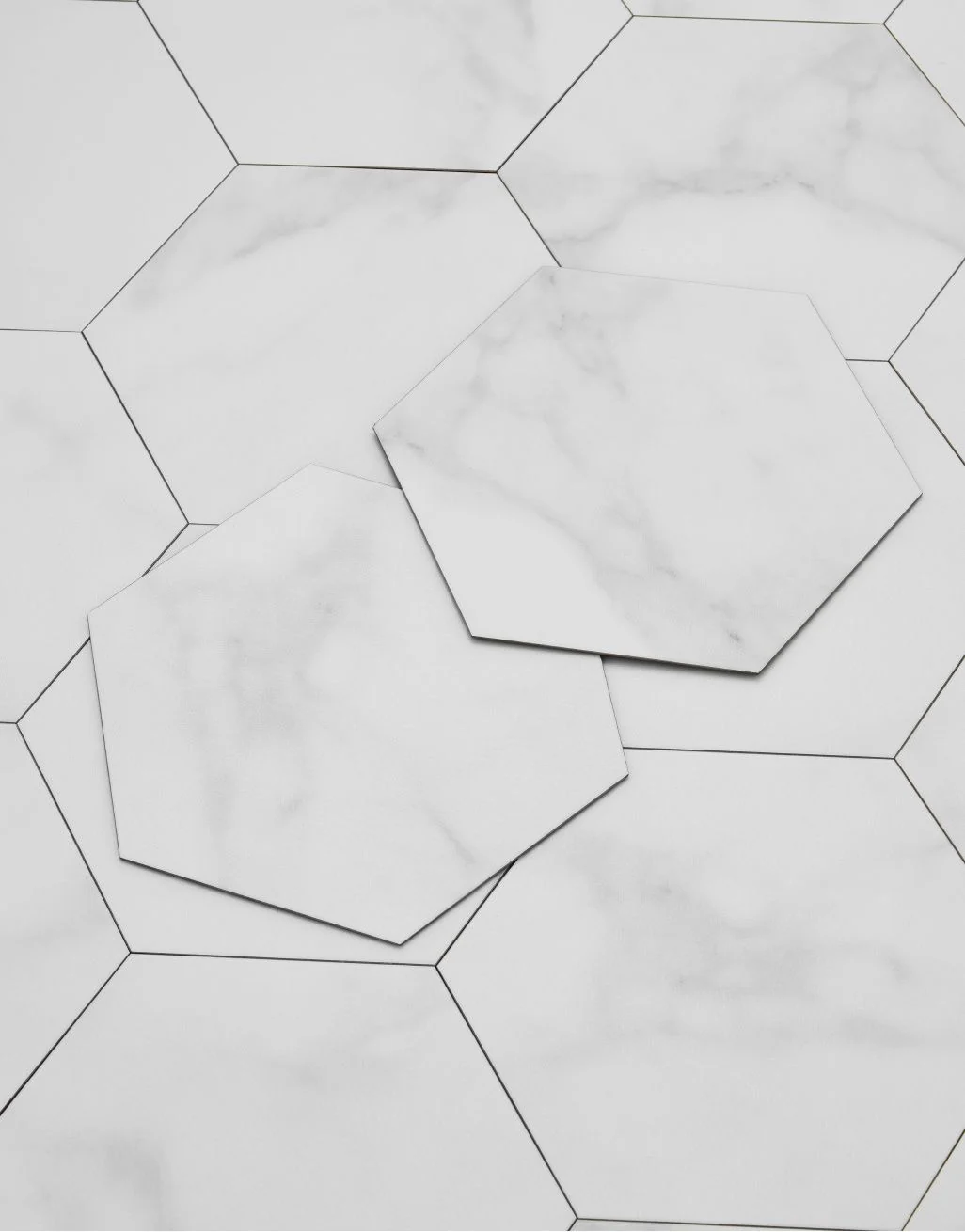 Asenso Aurora Hex Tile - Carrara Marble - Image 3