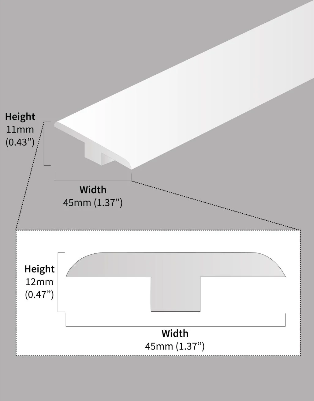 FC41 900mm T-Profile - Dark Oak - Image 2