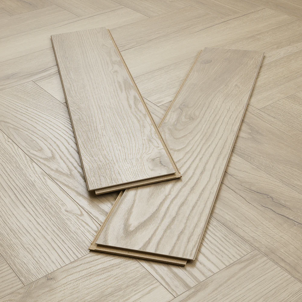 Kronotex Grasmere Herringbone 8mm Laminate Flooring - Light Oak - Image 4