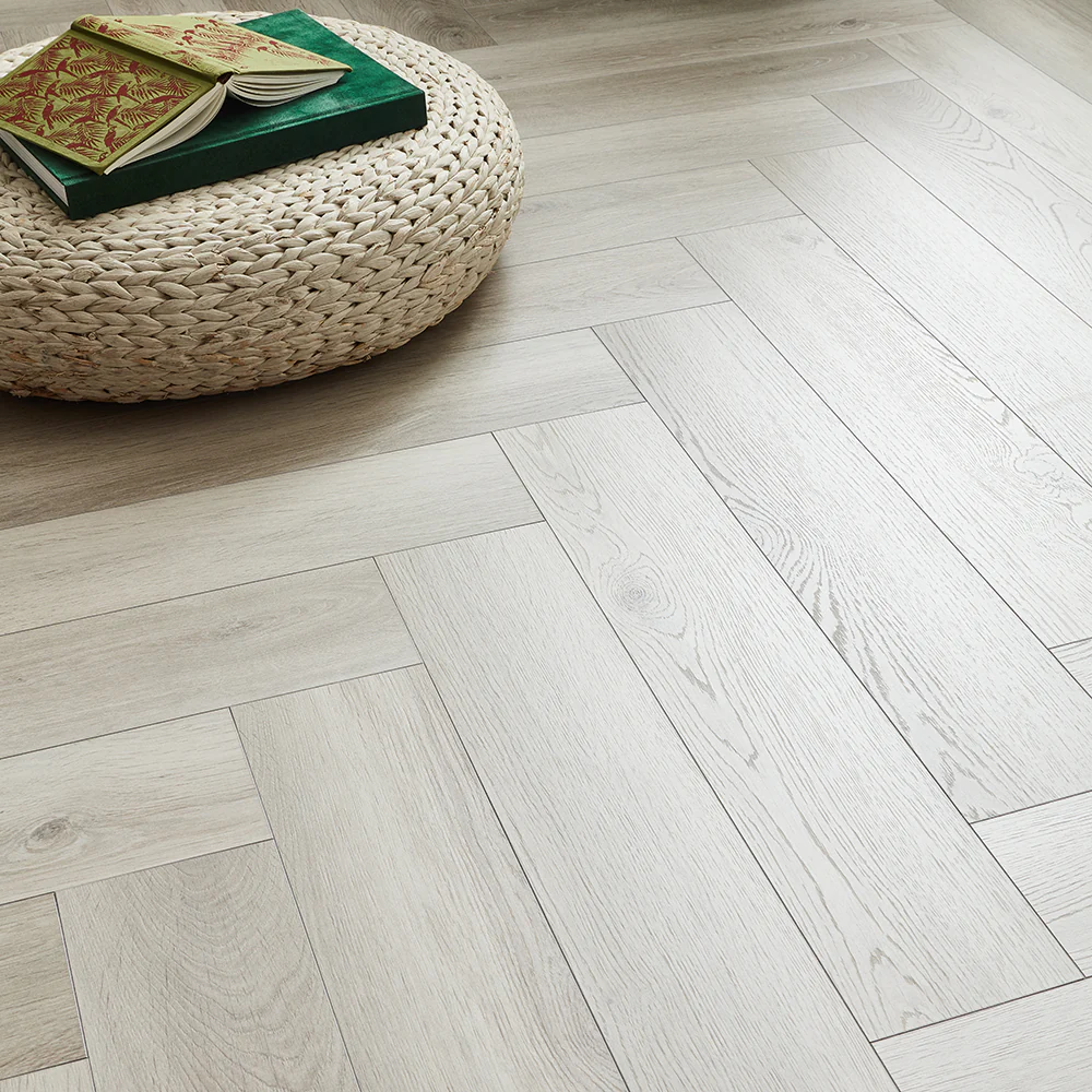 Kronotex Grasmere Herringbone 8mm Laminate Flooring - Orchard Oak - Image 3