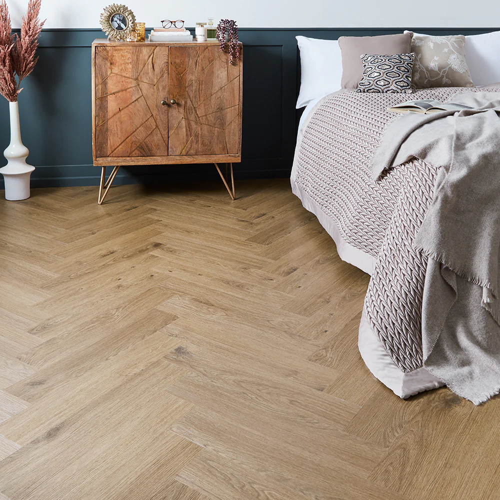 Scafell 5.2mm SPC Herringbone Flooring - Harvest Oak