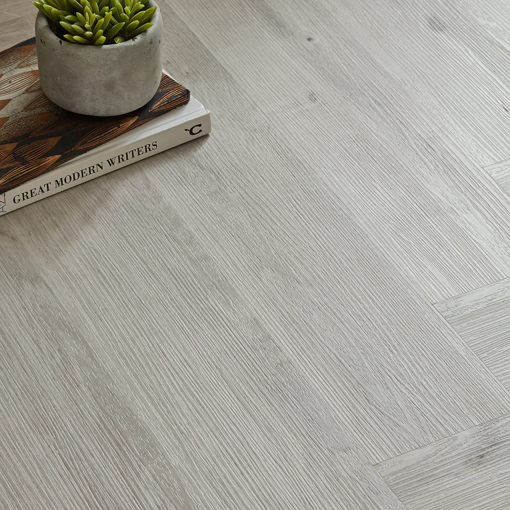 Scafell 5.2mm SPC Herringbone Flooring - Pewter Light Oak - Image 3