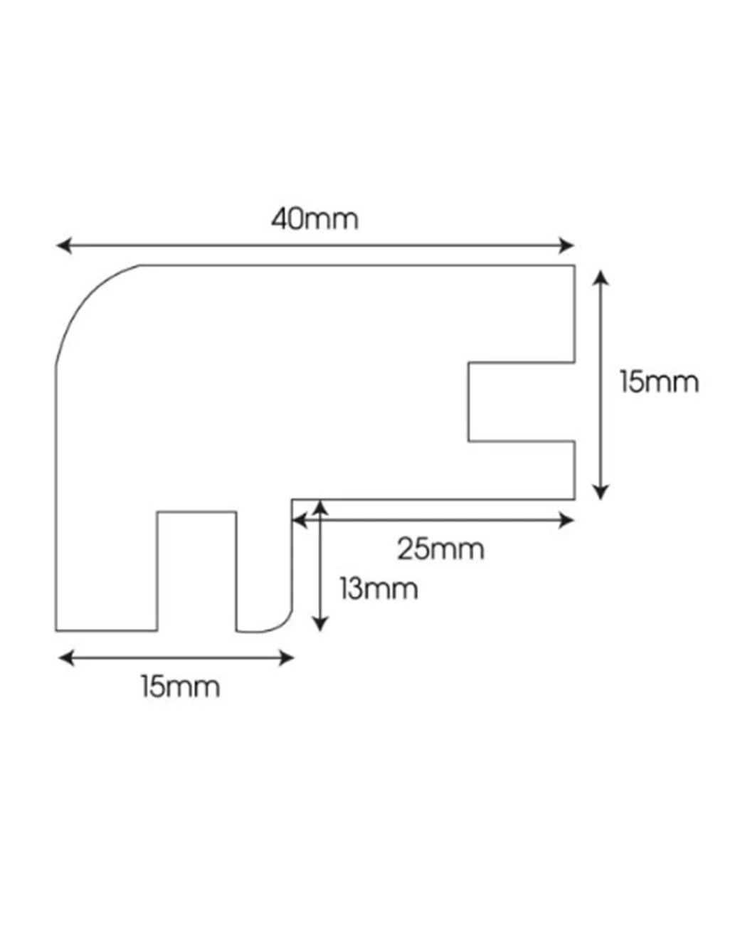 WS2 900mm Flush-Fit Nosing (suitable for 14mm thick T&G Wood) - Solid Oak - Image 3